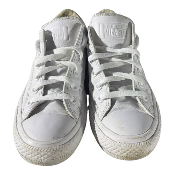 Converse All Star Women’s Triple White Leather Low Top Size 9 Sneakers - Picture 4 of 9